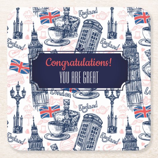 イギリス，ロンドン スクエアペーパーコースター (正面)