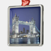 イギリス、ロンドン、タワーブリッジ3 メタルオーナメント (左)