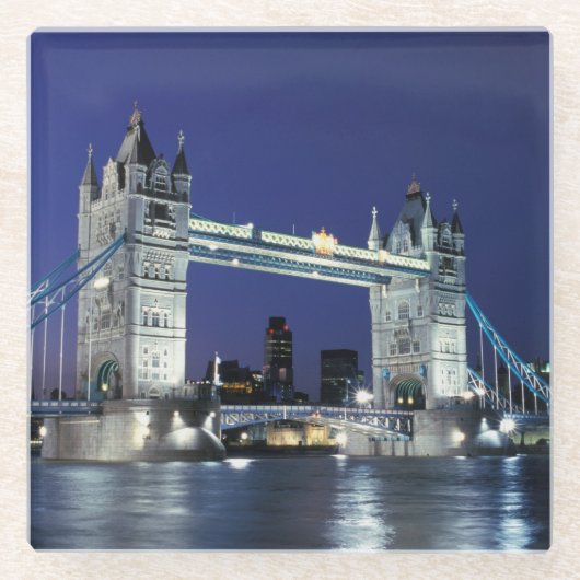 イギリス, ロンドン, タワーブリッジ 3 ガラスコースター (正面)