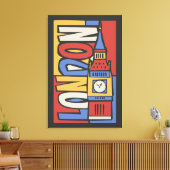 イギリス，ロンドン |ハンドロー鮮やかンデザイン キャンバスプリント (インサイチュ (リビング))