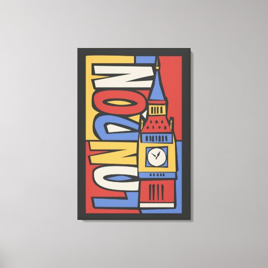 イギリス，ロンドン |ハンドロー鮮やかンデザイン キャンバスプリント (正面)