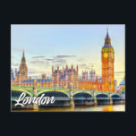 イギリス，ロンドン | ビッグベン ポストカード<br><div class="desc">この風光明媚な旅行はがきは、初期の夕べの英国のロンドンの歴史的で象徴的な都市の写真を備えている。この素晴らしいポストカードは、友人や家族、同僚にとって理想的である。</div>