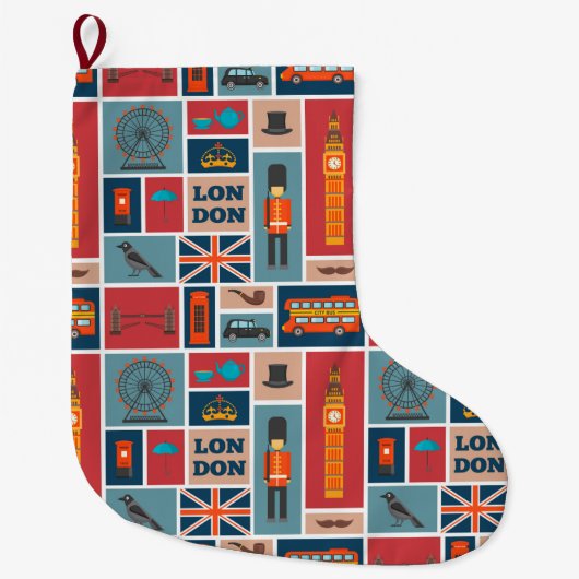 イギリス，ロンドン ラージクリスマスストッキング (正面)