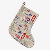 イギリス，ロンドン ラージクリスマスストッキング (正面 (吊り時))