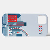 イギリス，ロンドン |赤、白、青のスカイライン Case-Mate iPhoneケース (裏面 (横))