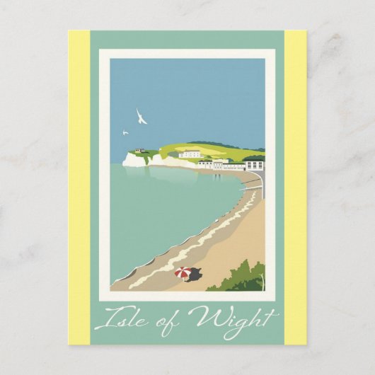 イギリス ワイト島 ヴィンテージ トラベル ポスター ポストカード (正面)