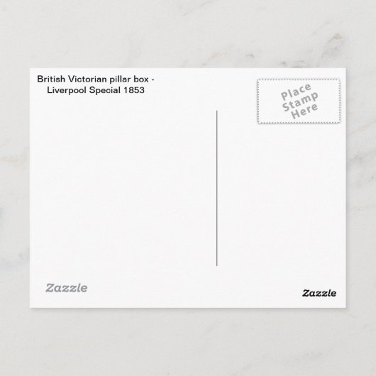 イギリス ヴィクトリア時代のポストボックス - リバプール特別版1 ポストカード (裏面)