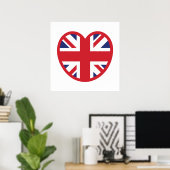 イギリス 国旗 ハート ポスター (ホームオフィス)