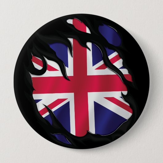 イギリス 引き裂かれた国旗 缶バッジ (正面)
