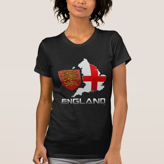 イギリス：武器、国旗、地図 Tシャツ (正面)