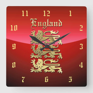 イギリス-王室のな腕 スクエア壁時計
