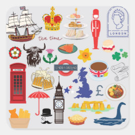 イギリス 英国のシンボル スクエアシール