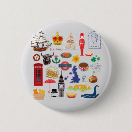 イギリス 英国のシンボル 缶バッジ