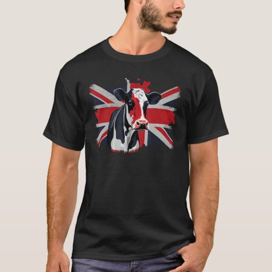 イギリス+英国の牛 Tシャツ (正面)