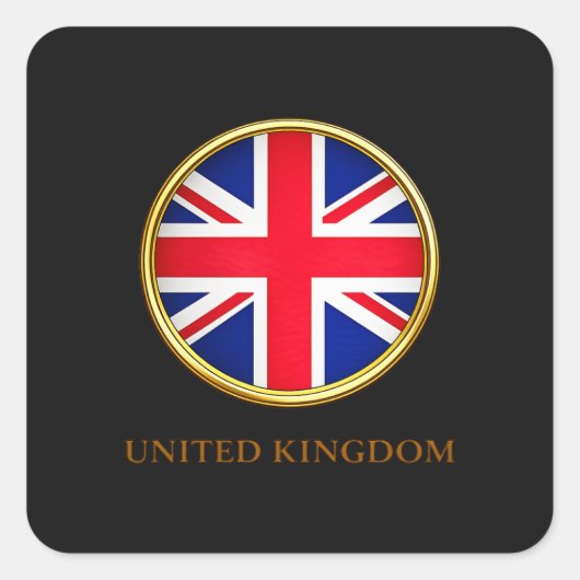 イギリス - 英国旗 スクエアシール (正面)