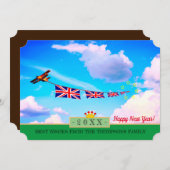 イギリス – 飛行機と新年おめでとう！カード/20XX シーズンカード (正面/裏面)