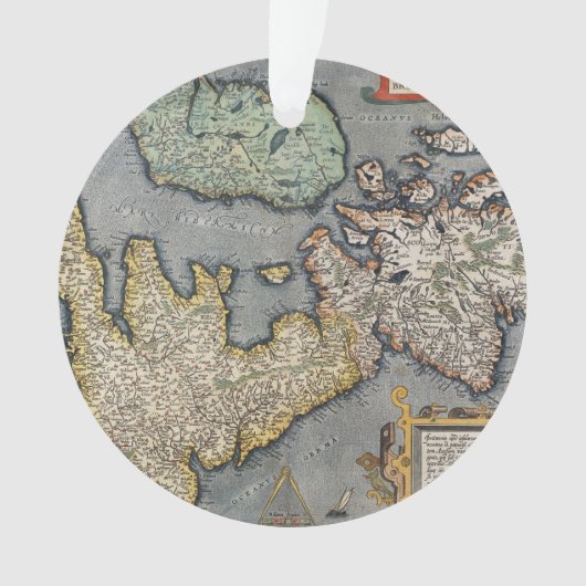 イギリス| 1587年の地図 オーナメント (正面)