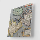 イギリス| 1587年の地図 スクエア壁時計 (傾斜)