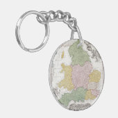 イギリス| 1760年の地図 キーホルダー (正面左)