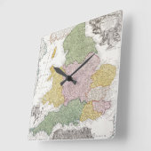 イギリス| 1760年の地図 スクエア壁時計 (傾斜)