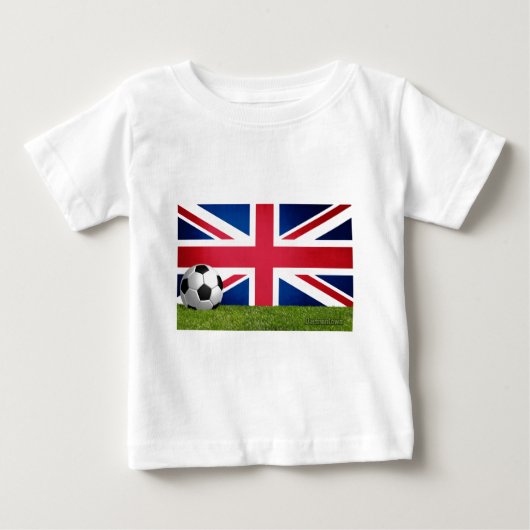 イギリスFutbol -サッカー ベビーTシャツ (正面)