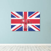 イギリスID154のフラグと素晴らしシンボル キャンバスプリント (インサイチュ (ウッドフロア))