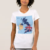 イギリスT素晴らしシャツの地図 Tシャツ (正面)