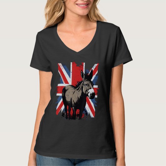 イギリスUKドンキーオン素晴らしイギリスドンキー Tシャツ (正面)