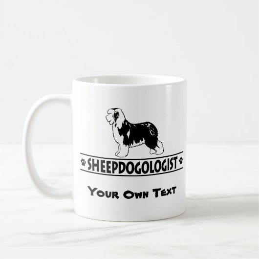 イギリユーモアのあるスの牧羊犬 コーヒーマグカップ (左)