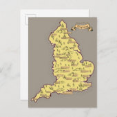 イギリ図解入りの、写真付きのスの旅行地図 案内ポストカード (正面/裏面)