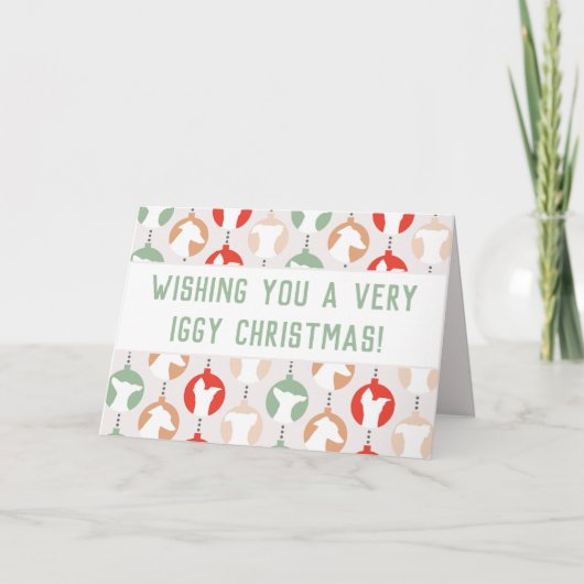 イギーメリークリスマスイタリアングレイハウンド カード (正面)