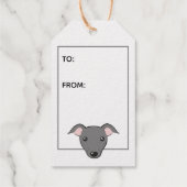 イギー小さなクリスマスかわいいおもしろいグレイハウンドエレガント ギフトタグ (裏面)