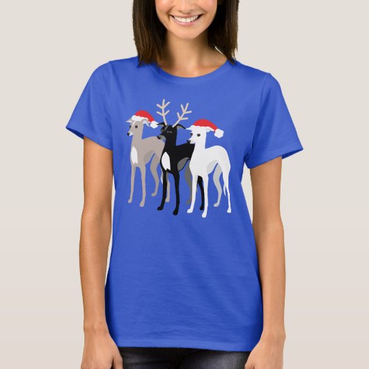 イギー母またはパパイタリアングレイハウンドクリスマス Tシャツ (正面)