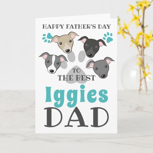 イギー犬パパ イタリアングレーハウンド かわいい 父の日 カード (黄色い花)