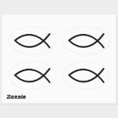 イクサスの魚のシンボル 楕円形シール (シート)