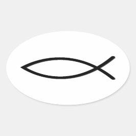 イクサスの魚のシンボル 楕円形シール