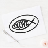 イクサス魚のシンボル楕円バンパーステッカー 楕円形シール (封筒)