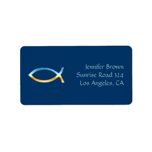 イクサス |クリスチャンの魚のシンボル ラベル (正面)