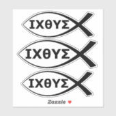 イクサス・クリスチャン・フィッシュIXOYEイエス・キリスト神 シール (シート)