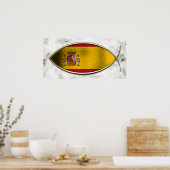 イクサス – スペインの国旗 ポスター (キッチン)