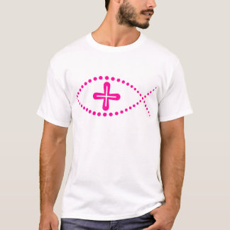 イクサス・ピンク・クリスチャン・フィッシュ Tシャツ