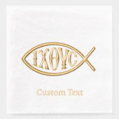 イクテュス キリスト教 シンボル パターン 箔ナプキン (正面)