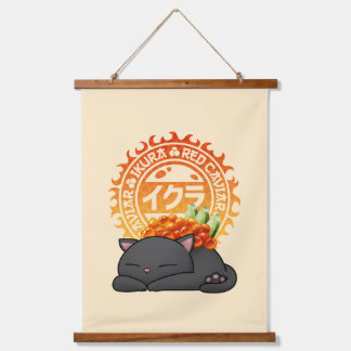 イクラ・サケの卵すし猫 吊り下げ型タペストリー
