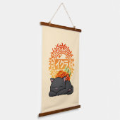 イクラ・サケの卵すし猫 吊り下げ型タペストリー (傾斜あり)