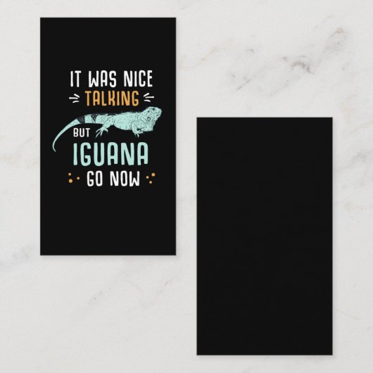 イグおもしろいアナオーナーペットユーモアリザード引用文 名刺 (正面/裏面)