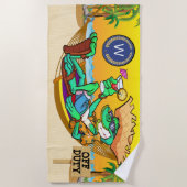 イグおもしろいアナ勤務外 ビーチタオル (正面)