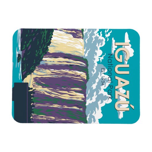 イグアス国立公園アルゼンチントラベルアートヴィンテージ マグネット (横)