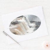 イグアス滝ズブラジルル 楕円形シール (封筒)