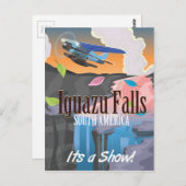 イグアス滝南米トラベルポスター ポストカード (正面/裏面)