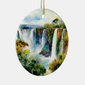イグアス秋アルゼンチンブラジル水彩画 セラミックオーナメント (右)